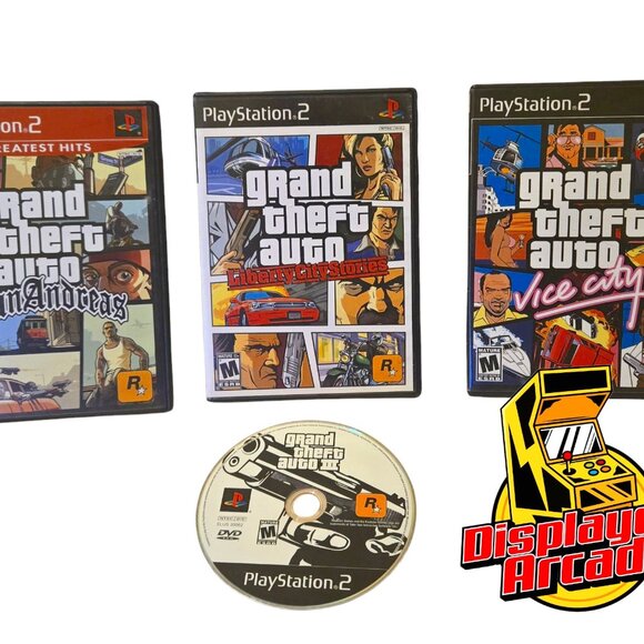 Grand Theft Auto PlayStation 2 Game Lot 4 Games GTA 3 Vice City San Andreas Etc